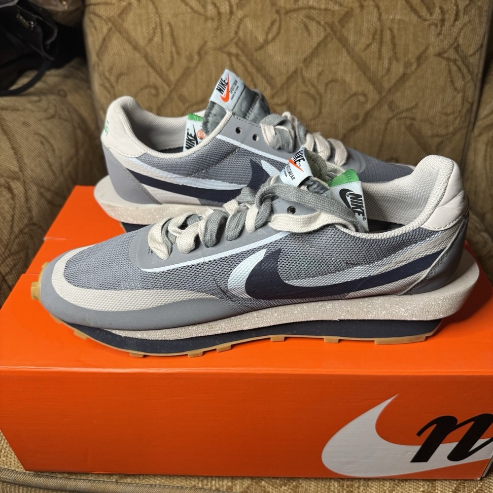 Nike LD Waffle Sacai Clot Kiss Of Death 2 Cool Grey Men's Size 10 DH3114-001 EUC - Picture 3 of 9